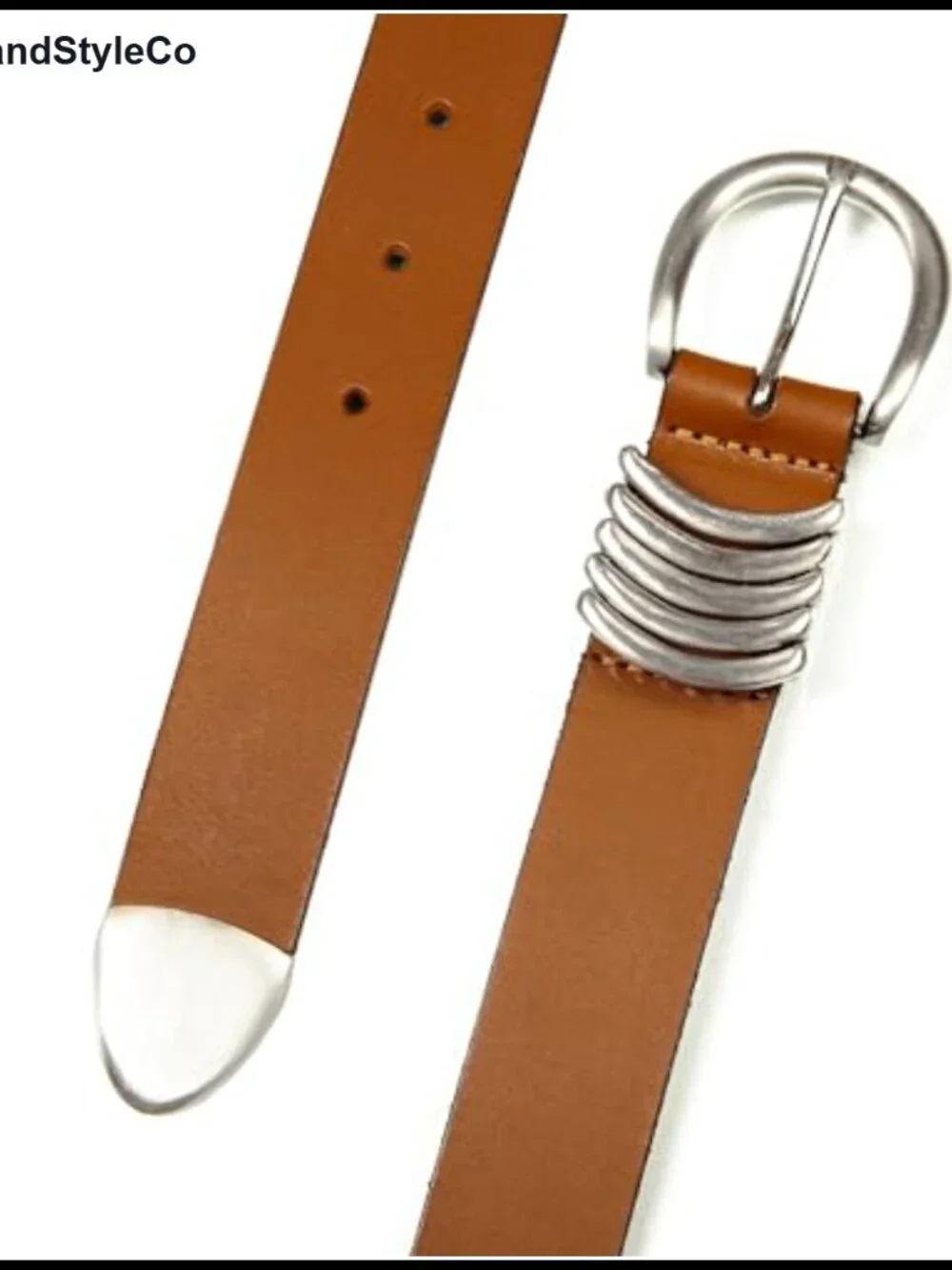 Genuine Buffalo Leather Belt with Harness Buckle for Jeans & Pants